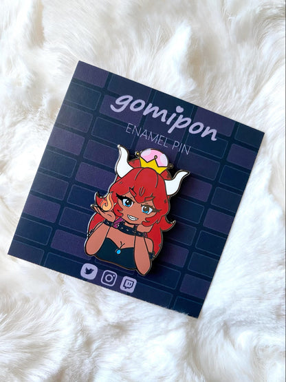 Red Bowsette Enamel Pin