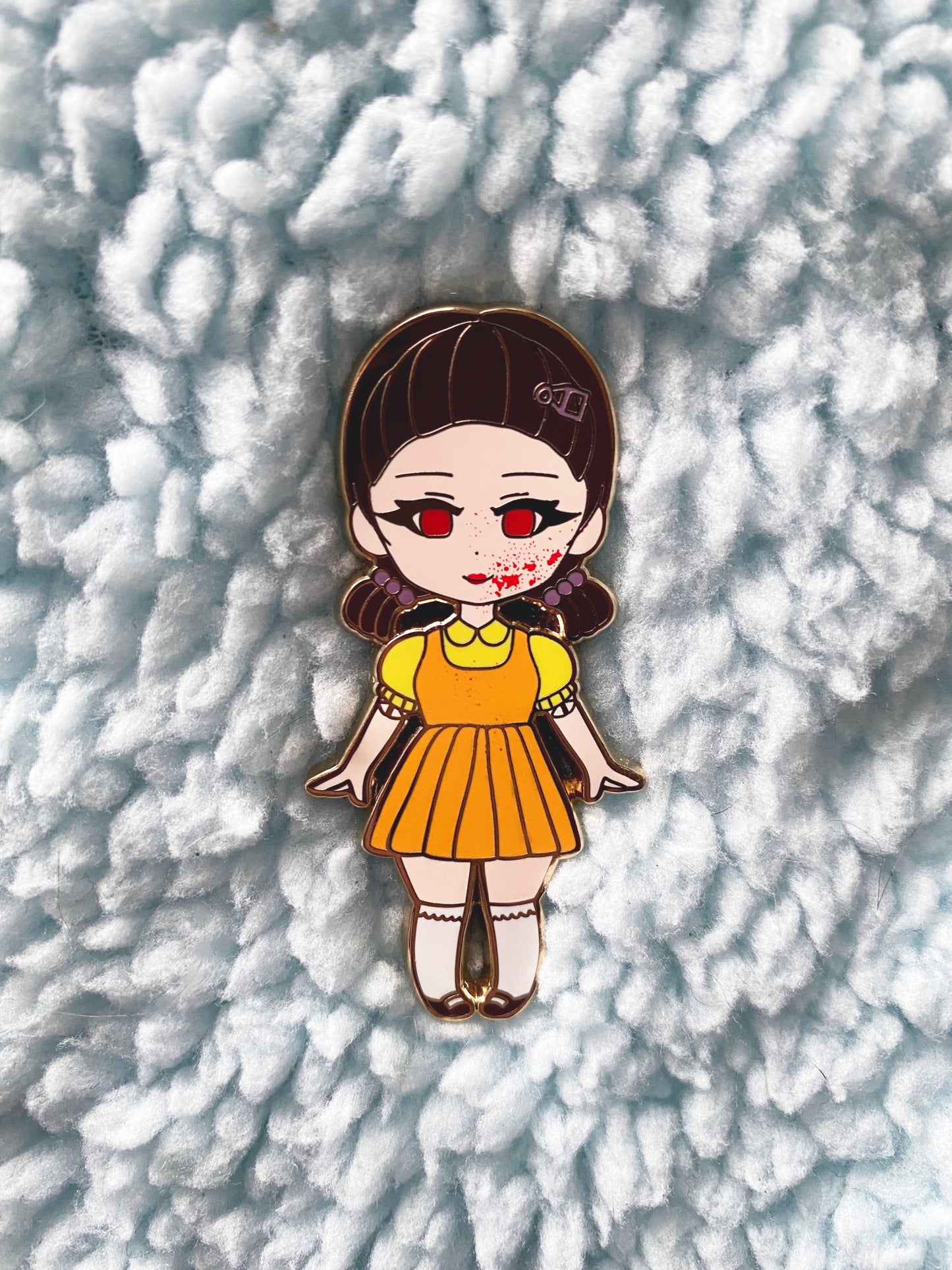 Red Light Green Light Doll [ BLOOD ] Enamel Pin